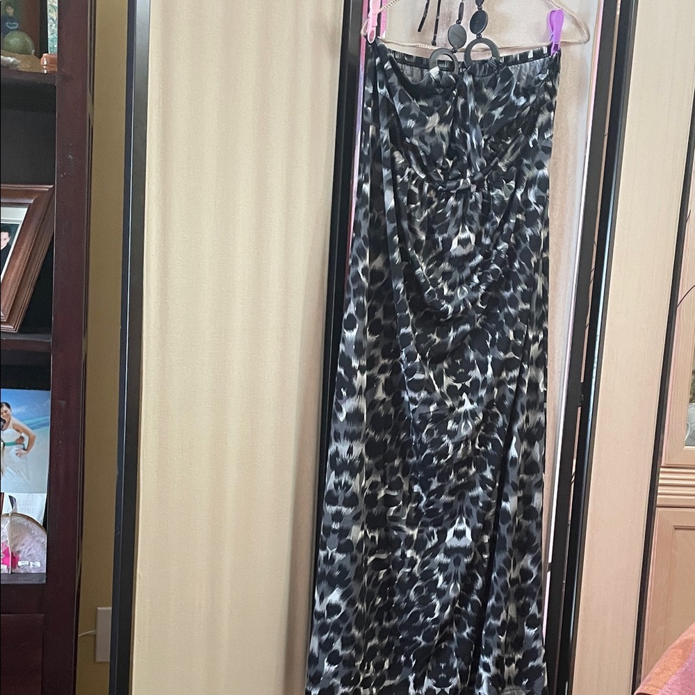 Black and White Halter Maxi Dress
